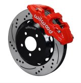 Wilwood AERO6 Front Hat Kit 15.00 Drilled Red 2016-Up Camaro w/Lines thumbnail 2