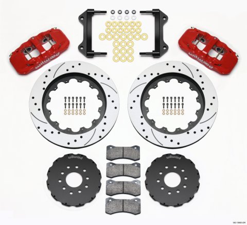 Wilwood AERO6 Front Hat Kit 15.00 Drilled Red 97-04 Corvette C5/Z06 05-13 C6 thumbnail 1