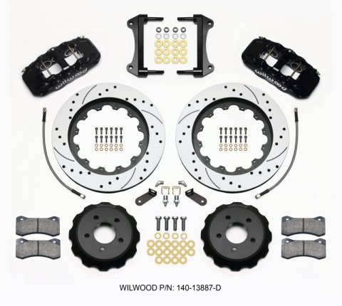 Wilwood AERO6 Front Hat Kit 15.00 Drilled 15-23 Mustang w/Lines