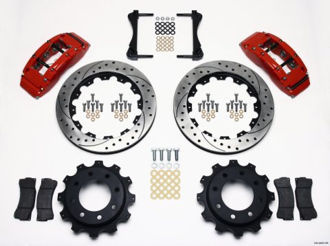 Wilwood TC6R Rear Kit 16.00in Drilled Red 1999-2010 GM H2 / 2500 4.63 Cntr