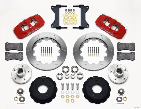 Wilwood AERO6 Front Hub Kit 14.00-Red Chevy C-10 60-87 CPP Drop Spindle