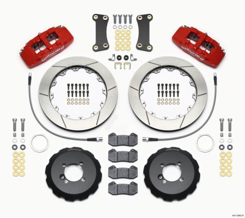 Wilwood Dynapro 6 Front Hat Kit 12.88in Red 2002-Up Mini Cooper w/ Lines thumbnail 2