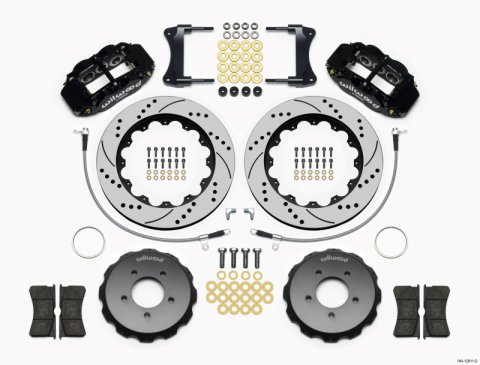Wilwood Narrow Superlite 6R Front Hat Kit 14.00in Drilled 2005-Up Mazda Miata w/ Lines