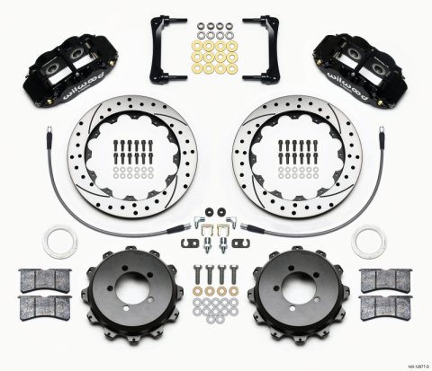 Wilwood Narrow Superlite 4R Rear Kit 12.88in Drilled 2008-2012 Subaru WRX w/Lines thumbnail 1