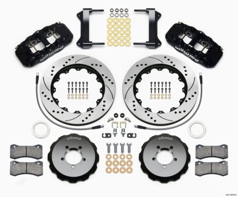 Wilwood AERO6 Front Hat Kit 14.00 Drilled 1999-2012 Subaru WRX w/Lines