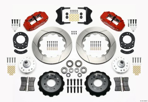 Wilwood Narrow Superlite 6R Front Hub Kit 14.00in Red 1965-1969 Mustang Drum Spindle