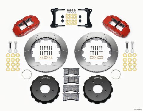 Wilwood Narrow Superlite 4R Front Hat Kit 14.00in Red 2007-Up Jeep Wrangler