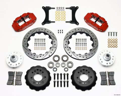 Wilwood Narrow Superlite 6R Front Hub Kit 12.88in Drill Red 79-87 GM G Body