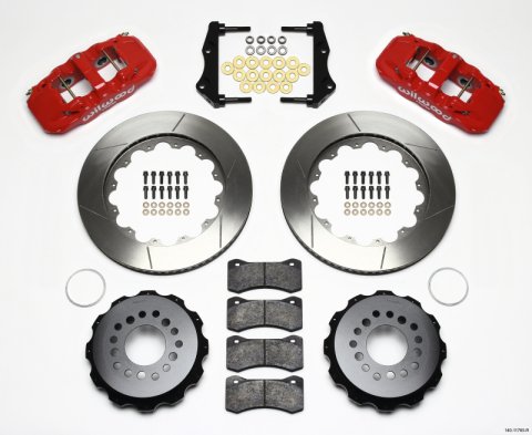 Wilwood AERO4 Rear Kit 14.25in Red 2006-10 Magnum/Challenger/Charger/300C