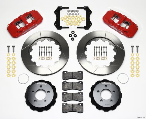 Wilwood AERO6 Front Hat Kit 14.25 Red 2006-10 Magnum/Challenger/Charger/300C