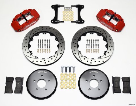 Wilwood Narrow Superlite 6R Front Hat Kit 13.06in Drill Red Nissan 370Z/Fiti G37