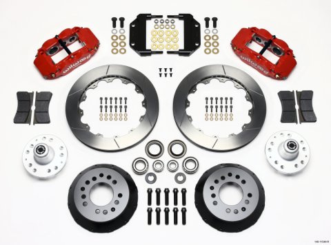 Wilwood Narrow Superlite 6R Front Hub Kit 12.88in Red Magnum Force Drop Spindle
