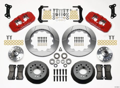 Wilwood AERO6 Front Hub Kit 14.00 Red 67-69 Camaro 64-72 Nova Chevelle