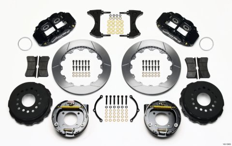 Wilwood Narrow Superlite 4R Rear P-Brk Kit 12.88in Chevy 12 Bolt-Spec 3.15in Bearing Front mt