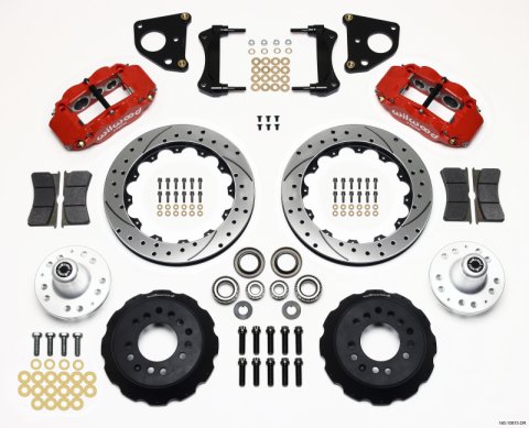 Wilwood Narrow Superlite 6R Front Hub Kit 12.88in Drilled Red 62-72 CDP B & E Body-Drum