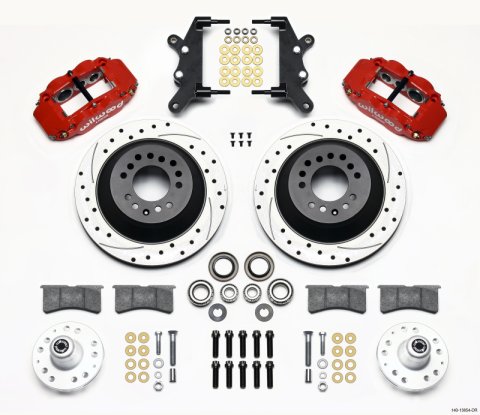 Wilwood Narrow Superlite 6R Frt Hub & 1PC Rtr Kit 12.88in Drilled -Red 60-68 Ford/Mercury Full Size