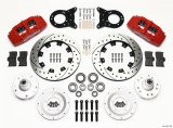 Wilwood Dynapro 6 Front Hub Kit 12.19in Drill Red 1965-1969 Mustang Disc & Drum Spindle thumbnail 1