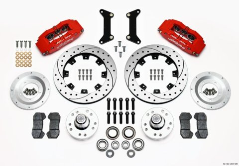 Wilwood Dynapro 6 Front Hub Kit 12.19in Drilled Red 79-87 GM G Body thumbnail 2