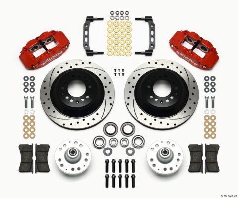Wilwood Narrow Superlite 6R Front Hub & 1PC Rtr Kit 12.88in Drilled -Red 74-80 Pinto/Mustang II