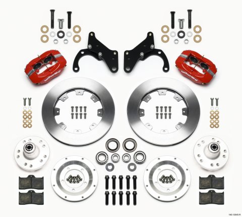 Wilwood Forged Dynalite Front Kit 12.19in Red 69-70 Impala Drum/Disc 69-82 Vette