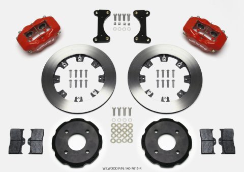 Wilwood Forged Dynalite Front Hat Kit 12.19in Drilled Red 2002 Mitsubishi Lancer