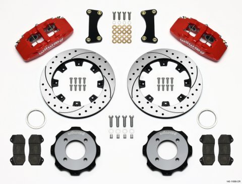 Wilwood Dynapro 6 Front Hat Kit 12.19in Drilled Red 2011 Fiesta thumbnail 1