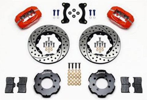Wilwood Forged Dynalite Front Hat Kit 11.00in Drilled Red 95-05 Miata thumbnail 1