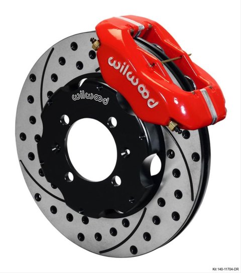 Wilwood Forged Dynalite Front Hat Kit 11.00in Drilled Red 95-05 Miata thumbnail 2