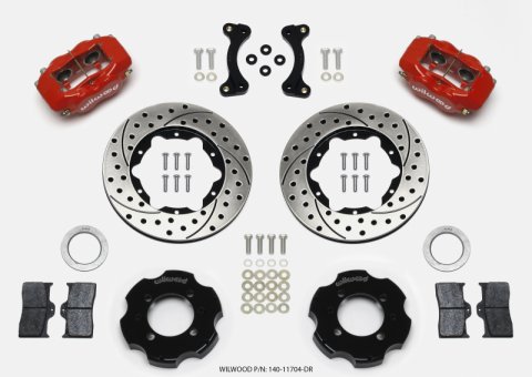 Wilwood Forged Dynalite Front Hat Kit 11.00in Drilled Red 95-05 Miata thumbnail 4