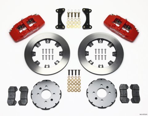 Wilwood Dynapro 6 Front Hat Kit 12.19in Red 94-01 Honda/Acura w/262mm Disc thumbnail 1
