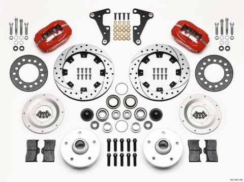 Wilwood Forged Dynalite Front Kit 11.75in Drilled Red 40-52 Oldsmobile
