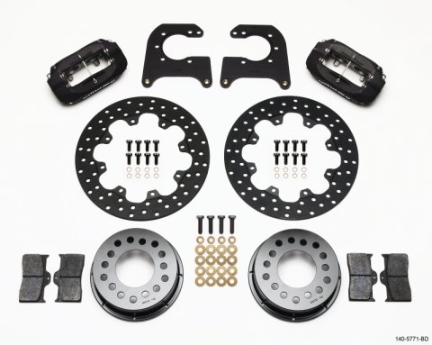 Wilwood Forged Dynalite Rear Drag Kit Drilled Rotor Chevy 12 Bolt-Spec 3.15in Bearing