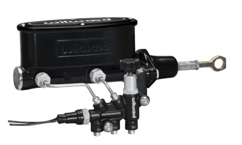 Wilwood HV Tandem M/C Kit w L/H Bracket & Prop Valve - 7/8in Bore Black-W/Push. - Early Mustang thumbnail 2