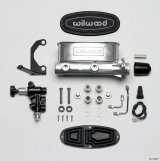 Wilwood HV Tandem M/C Kit w L/H Bracket & Prop Valve - 1in Bore Ball Burnished thumbnail 1
