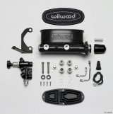 Wilwood HV Tandem M/C Kit w L/H Bracket & Prop Valve - 1in Bore Black thumbnail 1