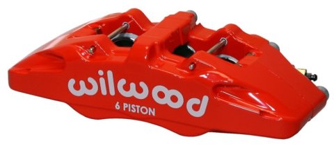 Wilwood Caliper-Forged Dynapro 6 5.25in Mount-Red-R/H 1.62/1.12/1.12in Pistons 0.81in Disc thumbnail 2