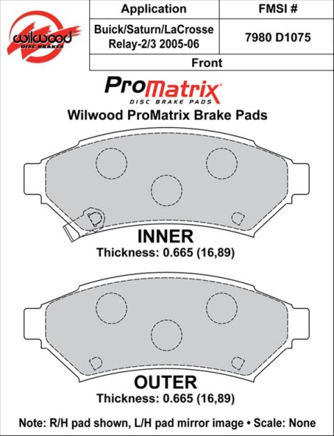 Wilwood Pad Set Promatrix D1075 thumbnail 2