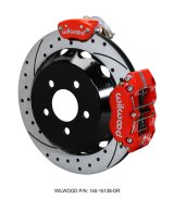 Wilwood Dynapro Radial / MC4 Rear Kit 12.88 Drilled & Slotted Red 2015 Ford Mustang w/Lines thumbnail 1