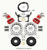 Wilwood Dynapro Radial / MC4 Rear Kit 12.88 Drilled & Slotted Red 2015 Ford Mustang w/Lines thumbnail 2