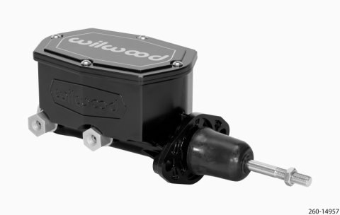 Wilwood Compact Tandem Master Cylinder - 7/8in Bore - w/Pushrod (Black) thumbnail 1