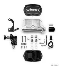 Wilwood Compact Tandem M/C - 1in Bore - w/Bracket and Valve (Pushrod) - Black thumbnail 3