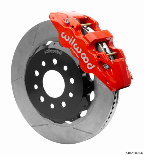 Wilwood 18-25 Jeep JL AERO6 Front Hat Kit 14.00 Red w/Lines