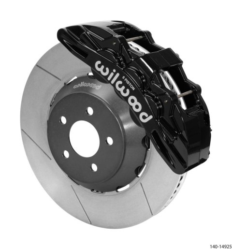 Wilwood 15-23 Ford Mustang SX6R Front Brake Kit 15in Lug Drive Rotor Slotted Black w/ Lines