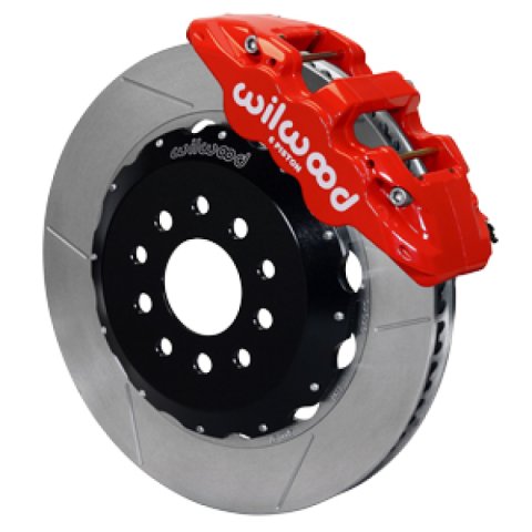 Wilwood 63-87 Chevy C10/C15 AERO6 Front Brake Kit Red Caliper 14.25in GT Slotted Rotor