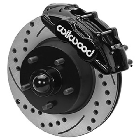 Wilwood 65-67 Ford Mustang D11 11.29 in. Brake Kit w/ Flex Lines - Drilled Rotors thumbnail 1