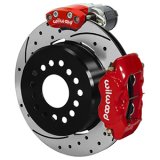 Wilwood Forged Dynalite Rear Electronic Parking Brake Kit - Red Powder Coat Caliper - D/S Rotor thumbnail 1