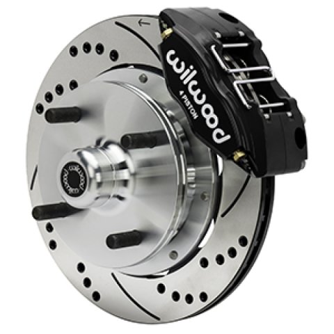 Wilwood 70-72 Porsche 914 Front Powerlite Brake Kit Drilled & Slotted - Black
