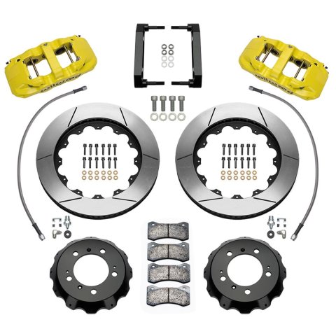 Wilwood 99-12 Porsche 911(996/997) Aero6 Front Brake Kit Slotted 14.00in Rotor W/Lines - Yellow