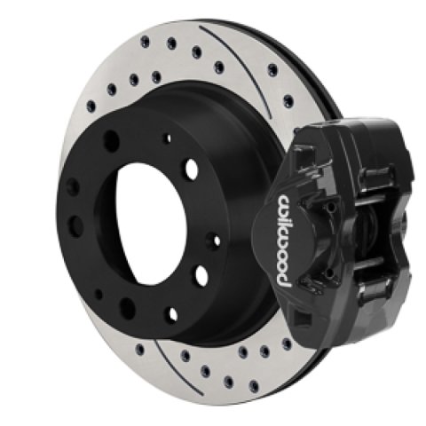Wilwood 84-89 Porsche 911 D31 11.42in. Rear Brake Kit w/ Flex Lines - Drilled Rotors (Black)