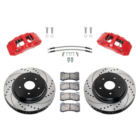 Wilwood 13-18 Dodge Ram 1500 Aero6 DM SRP Front Brake Kit w/ Lines - Red thumbnail 2
